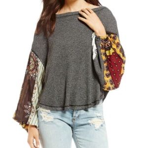 Free People Blossom Sleeve Thermal Sweatshirt